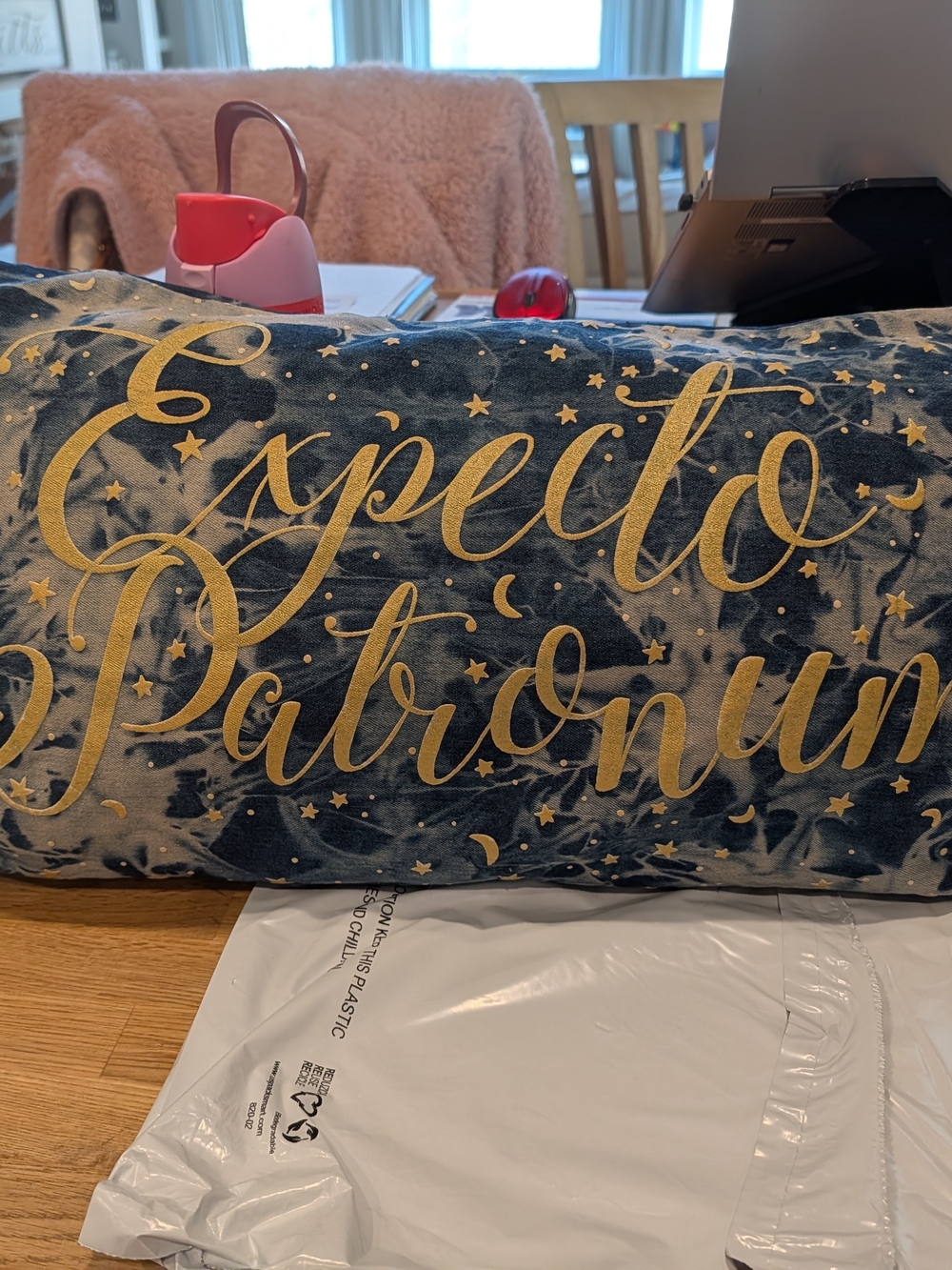 HARD TO FIND! PB Teen 'Expecto Patronum' Decorative Pillow - Navy Tie-Dye